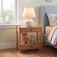 thumbnail image 2 of Bower Home Natural Wood 2-Drawer Nightstand, 2 of 10