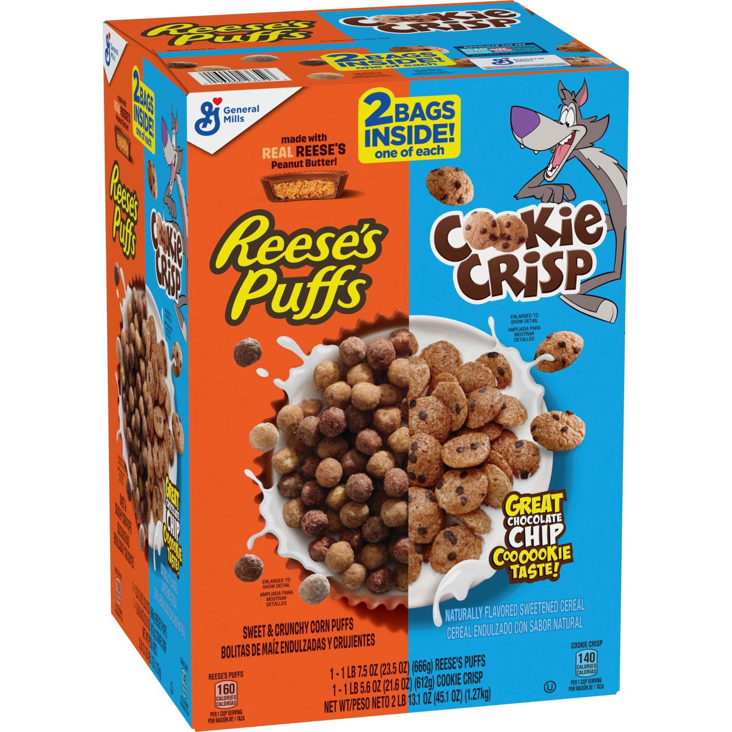 Reese's Puffs and Cookie Crisp Cereal, 45.1 oz.