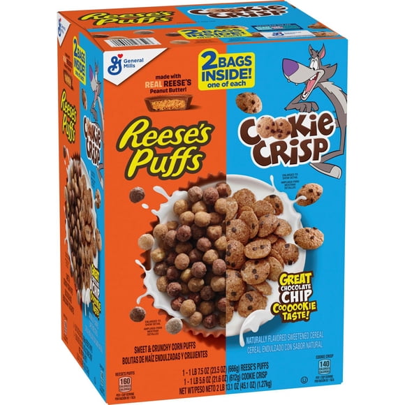 Reese's Puffs and Cookie Crisp Cereal, 45.1 oz.