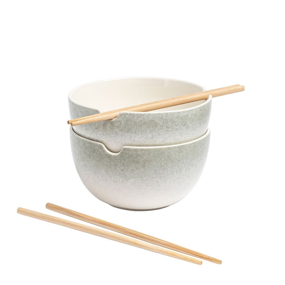 Over&Back Noodle Bowls with Chopsticks, 2-Pack