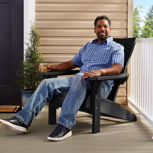 Keter Seabrook Modern Adirondack Chair with Integrated Cupholder