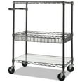 thumbnail image 1 of Alera 40" 3-Tier Wire Rolling Cart, Black Anthracite, 1 of 7