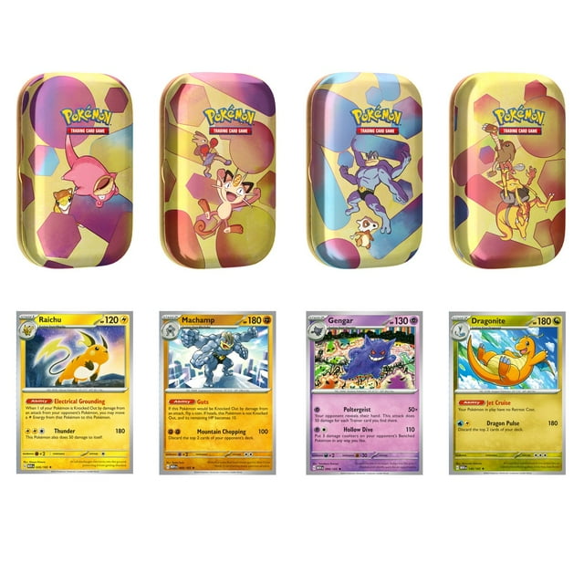 Pokémon 4 Mini Tins + 4 Promo Cards Bundle