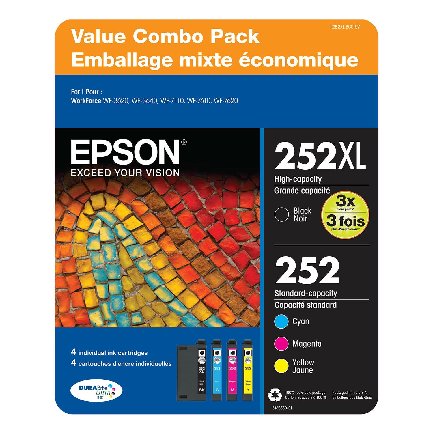 Epson T252 DURABrite Ultra Ink Club Pack - Samsclub.com
