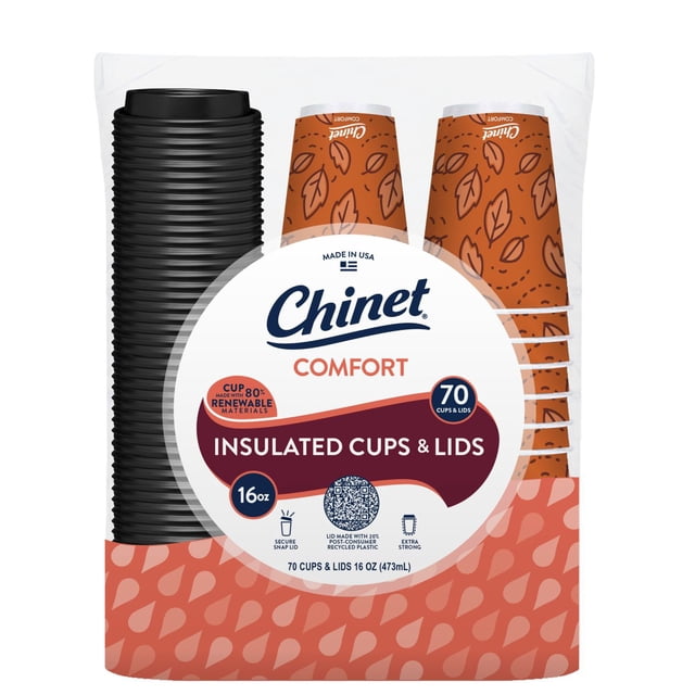 Chinet Comfort Cup and Lids, 16 oz. 70 ct.