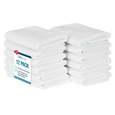 Hometex Microfiber XL Hand Towels, (12pk), 16" x 27", Choose Color