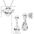 thumbnail image 7 of Pear Cut Lab Gemstone Earring and Necklace Set in Sterling Silver, 7 of 7