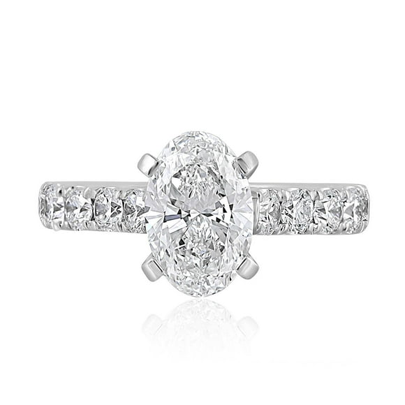 Lab Created Oval Cut Diamond Ring In 18K Gold