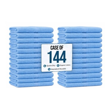 Simpli-Magic Commercial Cotton Hand Towels Wash Cleaning Cloths , Blue, 16” x 27”, 24 Pack or 144 Pack