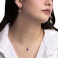 thumbnail image 8 of Round Cut Lab Created Gemstone Dancing Pendant & Earring Set in Sterling Silver, 8 of 8
