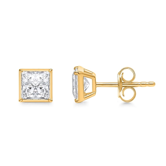 Lab Created Fancy Cut Diamond Stud Earrings in 14K Gold