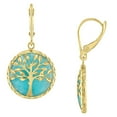 thumbnail image 3 of Tree of Life Dangle Earrings in 14K Gold, 3 of 5