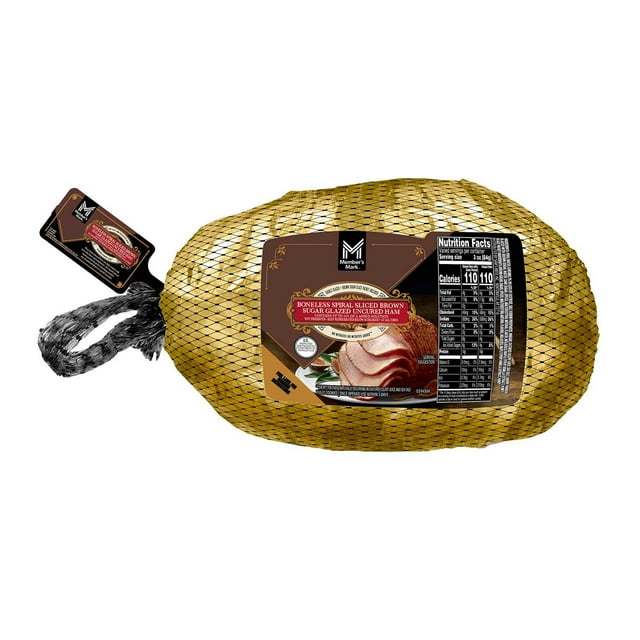 Member's Mark Boneless Spiral-Sliced Fully-Cooked Double-Glazed Uncured Ham (priced per pound)