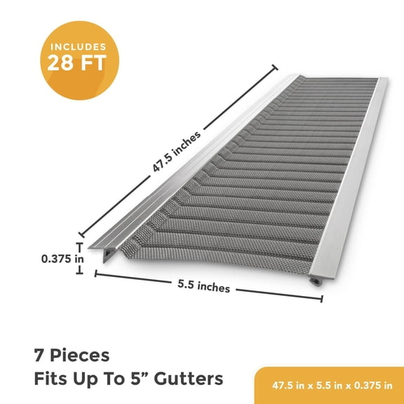 Total Gutter Guard Stainless Steel Micro-Mesh Gutter Guard Kit, 5" and Smaller