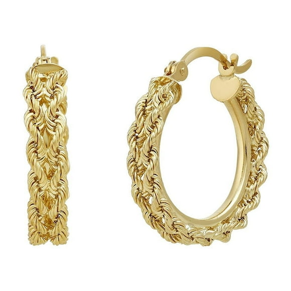 Kissing Hearts Hoop Earrings in 14K Gold