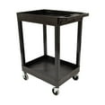 thumbnail image 1 of 24" x 18" Plastic Utility Tub Cart - Two Shelf Black, 1 of 5