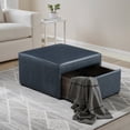 thumbnail image 1 of Studio Living Hailey Storage Ottoman in Brown Faux Leather, 1 of 8