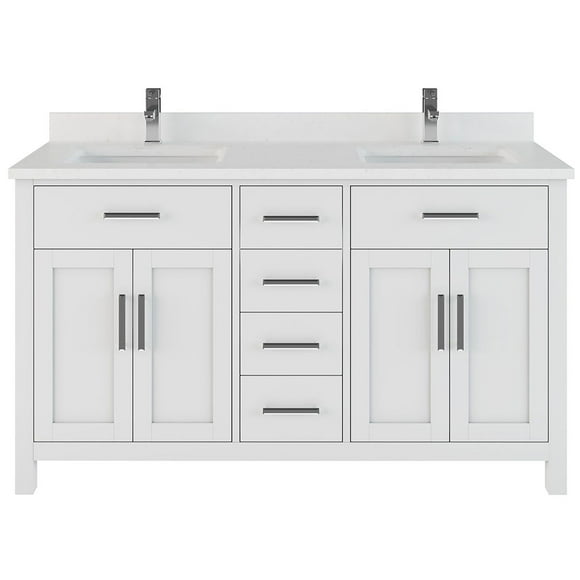 Studio Bathe Kali 60" Bathroom Vanity With Power Bar And Drawer Organizer