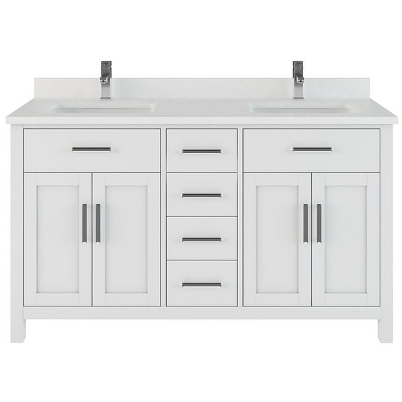 Studio Bathe Kali 60" Bathroom Vanity With Power Bar And Drawer Organizer