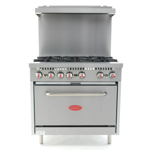 General Stainless Steel Gas Range with Oven, Choose Size & Gas Type