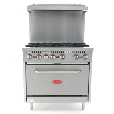 General Stainless Steel Gas Range with Oven, Choose Size & Gas Type