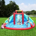 thumbnail image 3 of Happy Hop Inflatable Waterfall Aqua Park with Pool and Slides and Cannons, 3 of 14