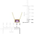 thumbnail image 4 of Baguette Cut Gemstone and 0.06 CT. T.W. Diamond Halo Pendant Necklace in 14K Gold, 4 of 5