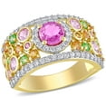 thumbnail image 1 of Multi-Color Sapphire & 0.45 CT. T.W. Diamond Ring in 14K Gold, 1 of 8