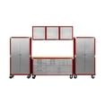 thumbnail image 1 of Seville Classics UltraHD 6-Piece Steel Garage Cabinet Storage Set With Rolling Workbench, 12' Wide, 1 of 17