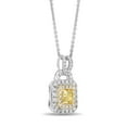 thumbnail image 2 of 1.00 CT. T.W. Cushion Cut Double Halo Diamond Pendant Necklace in 14K Gold, 2 of 7