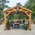 thumbnail image 6 of Backyard Discovery 14' x 12' Cedar Wood Peak Roof Gazebo with PowerPort, 6 of 17