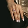 thumbnail image 6 of Marquise Cut Multi-Gemstone Flower Ring in Sterling Silver, 6 of 6