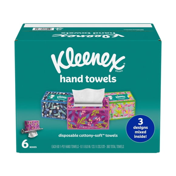 Kleenex Disposable Paper Hand Towels, 6 boxes, 60 towels/box
