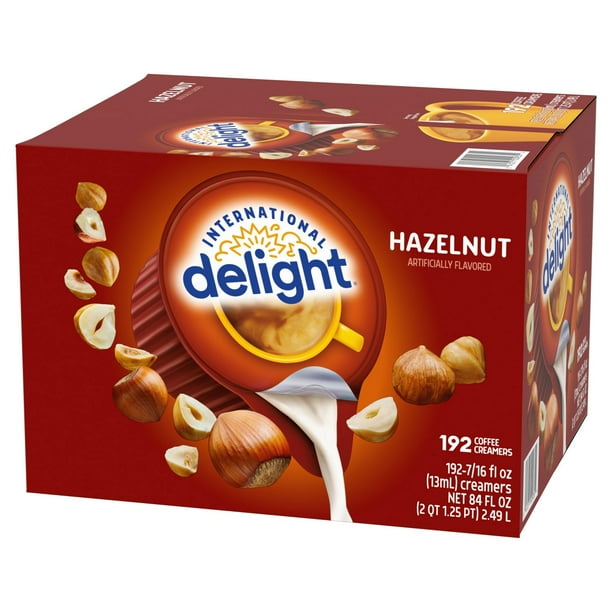 ミルクページ International Delight Hazelnut Coffee Creamer Singles, 192 ct