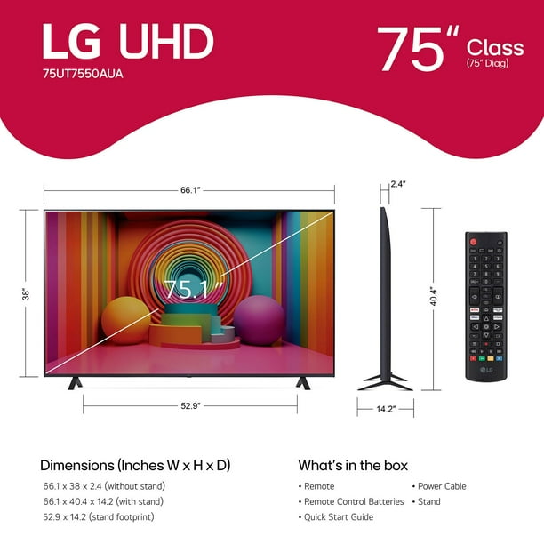 LG 75” Class UT7550 Series 4K UHD Smart TV - Samsclub.com