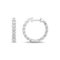 thumbnail image 2 of Round Cut In and Out Diamond Hoop Earrings in 14K Gold, 2 of 7