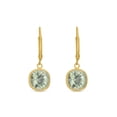 thumbnail image 1 of Cushion Cut Gemstone Bezel Set Dangle Earrings in 14K Gold, 1 of 6