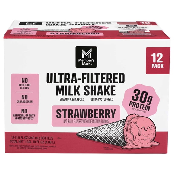 Member's Mark Ultra-Filtered Milk Shake, Strawberry, 11.5 fl. oz., 12 pk.