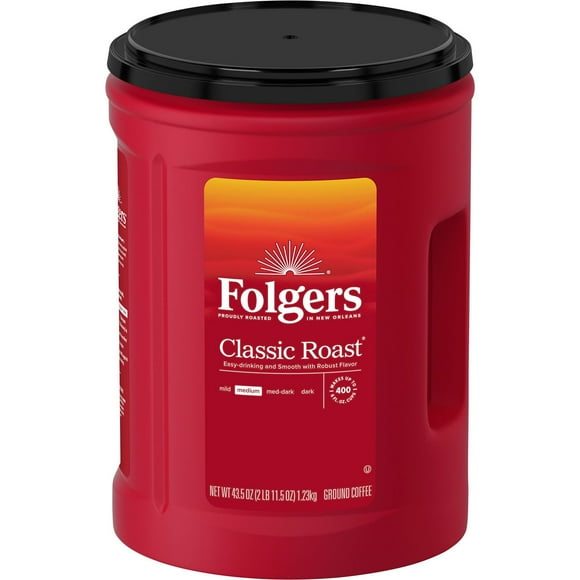 Folgers Classic Medium Roast Ground Coffee, 43.5 oz.