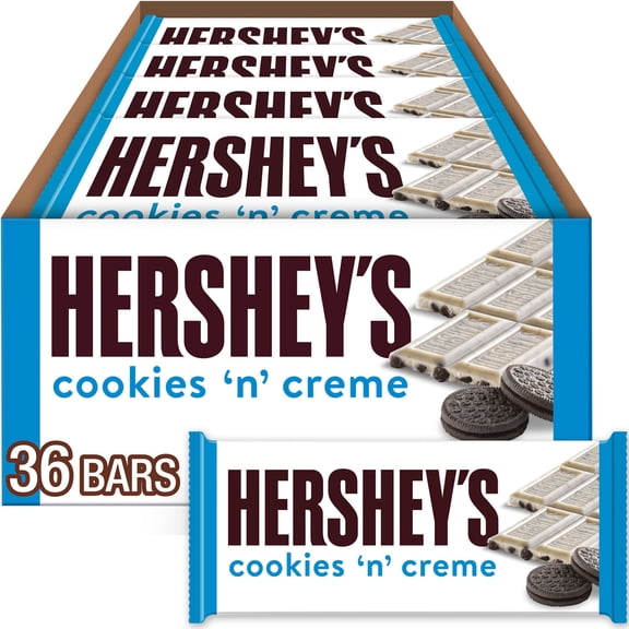 HERSHEY'S Cookies 'n' Creme Candy Bars, Full Size, 1.55 oz., 36 pk.