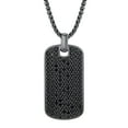 thumbnail image 1 of Men's Black Spinel Dog Tag Pendant Chain Necklace in Sterling Silver, 1 of 7