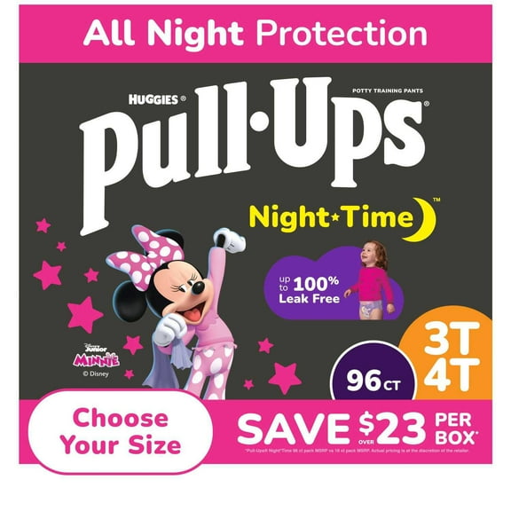 Pull-Ups Night-Time Potty Training Pants for Girls, Sizes 2T-4T