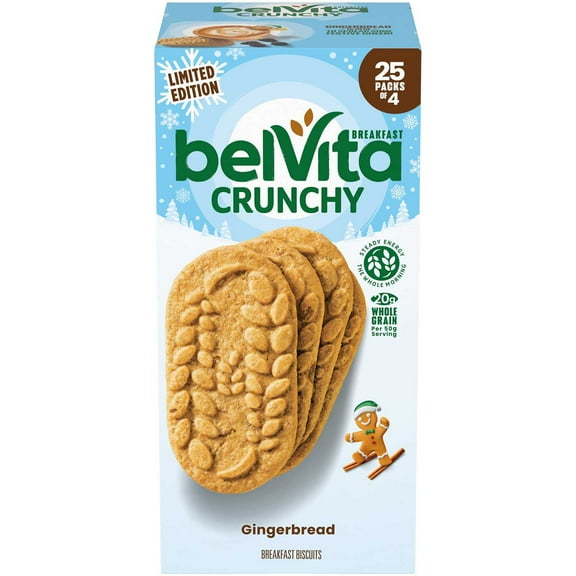 belVita Breakfast Bars Biscuits, Gingerbread, 1.76 oz., 25 pk.
