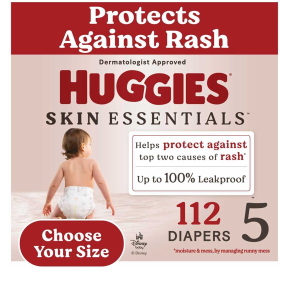 Huggies Skin Essentials Baby Diapers, Sizes 1-6