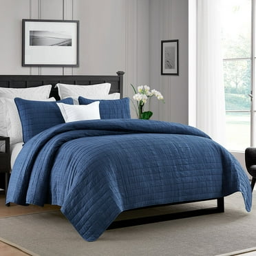 Swift Home Oversized Crinkle Enzyme Wash Quilted Coverlet, Assorted Sizes