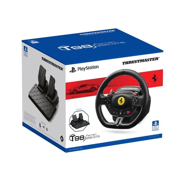 Thrustmaster T98 Ferrari 296 GTB Racing Wheel and Pedal Set (compatible with PS5, PS4 & PC)