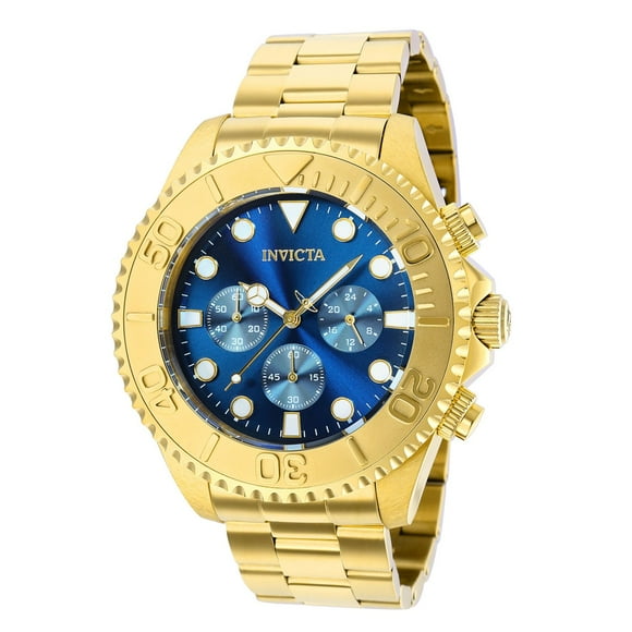Invicta Men's Pro Diver Quartz 47mm Gold, Blue Dial