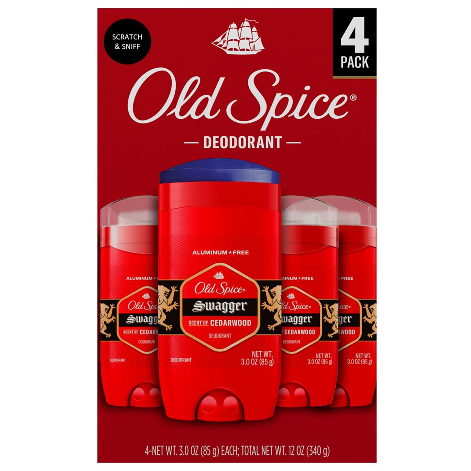 Old Spice Swagger Aluminum-Free Deodorant for Men, 3 oz., 4 pk