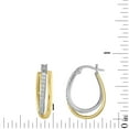 thumbnail image 3 of 0.25 CT. T.W. Round Cut Oval Shape Diamond Hoop Earrings in 14K Gold, 3 of 4