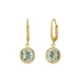 thumbnail image 2 of Cushion Cut Gemstone Bezel Set Dangle Earrings in 14K Gold, 2 of 6